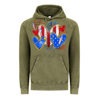 Vintage Olive 4th of july hearts Vintage Hoodie - texasbilliewilder