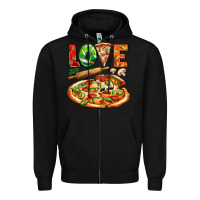 Black love pizza Zipper Hoodie - AdoDesignShop