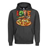 Charcoal Heather love pizza Zipper Hoodie - AdoDesignShop