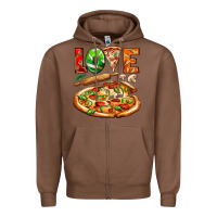 Chestnut love pizza Zipper Hoodie - AdoDesignShop