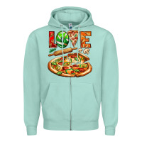 Seafoam love pizza Zipper Hoodie - AdoDesignShop