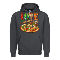 Smoke love pizza Zipper Hoodie - AdoDesignShop