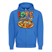 True Royal love pizza Zipper Hoodie - AdoDesignShop