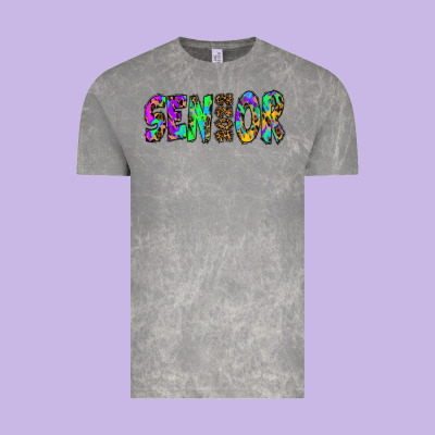 Senior 2022 Tie Die Leopard Vintage Tee Designed By Ranaportraitstore