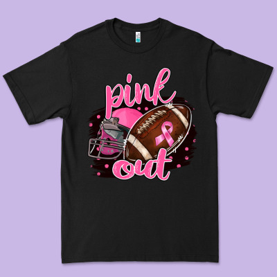 Pink Out Football Premium Tee Designed By Barkaloodesign