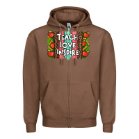 Chestnut teach love inspire brushstroke with  and pen leopard Zipper Hoodie - Artiststas