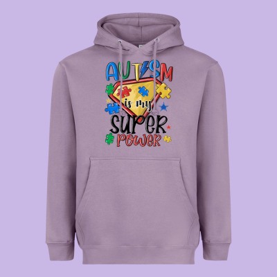 Autism Is My Super Power Heavyweight Hoodie Designed By Maliassmallbusiness