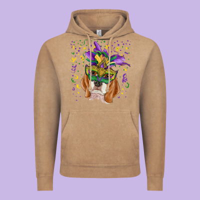 Vintage Hoodie mardi gras  mask beagle