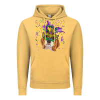 Vintage Mustard mardi gras  mask beagle Vintage Hoodie - RanaPortraitStore