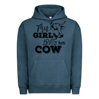 Pigment Midnight Navy This Girl Loves Her Cow Urban Hoodie - Bettercallsaul