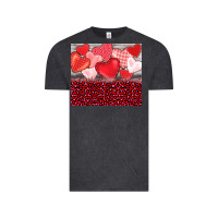 Vintage Black valentine's day red hearts red leopard Vintage Tee - BarkalooDesign