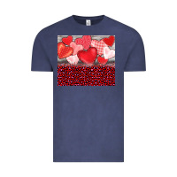 Vintage Denim valentine's day red hearts red leopard Vintage Tee - BarkalooDesign