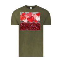 Vintage Olive valentine's day red hearts red leopard Vintage Tee - BarkalooDesign