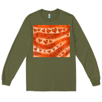 Army Green orange glitter heart Long Sleeve Tee - JahusDesignShop