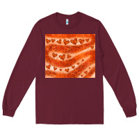 Burgundy orange glitter heart Long Sleeve Tee - JahusDesignShop