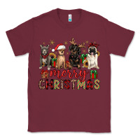 Burgundy merry christmas chihuahua pitbull pug dachshund Classic Tee - JahusDesignShop
