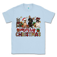 Dusty Blue merry christmas chihuahua pitbull pug dachshund Classic Tee - JahusDesignShop