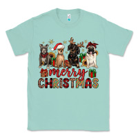 Seafoam merry christmas chihuahua pitbull pug dachshund Classic Tee - JahusDesignShop