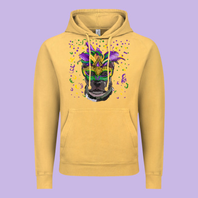 Vintage Hoodie mardi gras  mask pitbull