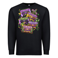 Black mardi gras cassette tapes Premium Sweatshirt - MaliasSmallBusiness