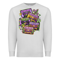 Dove Grey mardi gras cassette tapes Premium Sweatshirt - MaliasSmallBusiness