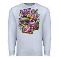 Heather Grey mardi gras cassette tapes Premium Sweatshirt - MaliasSmallBusiness