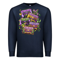 Navy mardi gras cassette tapes Premium Sweatshirt - MaliasSmallBusiness