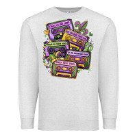 Oatmeal Heather mardi gras cassette tapes Premium Sweatshirt - MaliasSmallBusiness