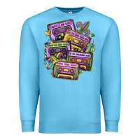 Ocean Blue mardi gras cassette tapes Premium Sweatshirt - MaliasSmallBusiness