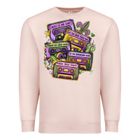 Pale Pink mardi gras cassette tapes Premium Sweatshirt - MaliasSmallBusiness