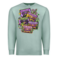 Seafoam mardi gras cassette tapes Premium Sweatshirt - MaliasSmallBusiness