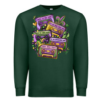 Sports Green mardi gras cassette tapes Premium Sweatshirt - MaliasSmallBusiness