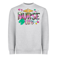 Heather Grey nurse life Heavyweight Sweatshirt - texasbilliewilder