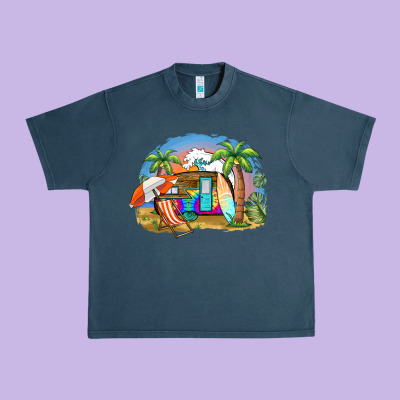 Camp Life Beach Urban Heavy Tee Designed By Barkaloodesign