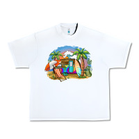 White camp life beach Urban Heavy Tee - BarkalooDesign
