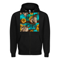 Black appaloosa horses and sunflowers seamless pattern Zipper Hoodie - BundleAndBundleShop