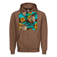 Chestnut appaloosa horses and sunflowers seamless pattern Zipper Hoodie - BundleAndBundleShop