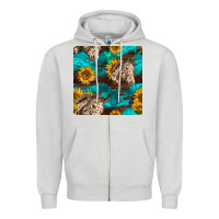 Dove Grey appaloosa horses and sunflowers seamless pattern Zipper Hoodie - BundleAndBundleShop