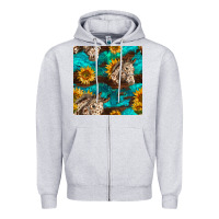 Heather Grey appaloosa horses and sunflowers seamless pattern Zipper Hoodie - BundleAndBundleShop