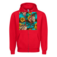 Red appaloosa horses and sunflowers seamless pattern Zipper Hoodie - BundleAndBundleShop