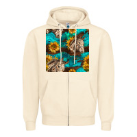 Sandshell appaloosa horses and sunflowers seamless pattern Zipper Hoodie - BundleAndBundleShop