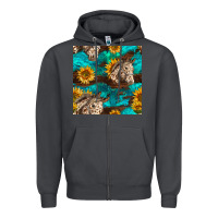 Smoke appaloosa horses and sunflowers seamless pattern Zipper Hoodie - BundleAndBundleShop