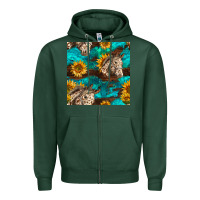 Sports Green appaloosa horses and sunflowers seamless pattern Zipper Hoodie - BundleAndBundleShop