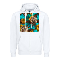White appaloosa horses and sunflowers seamless pattern Zipper Hoodie - BundleAndBundleShop
