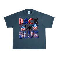 Midnight Navy Back the blue 4th of july Urban Heavy Tee - CowGirlArtShop