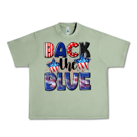 Oil Green Back the blue 4th of july Urban Heavy Tee - CowGirlArtShop