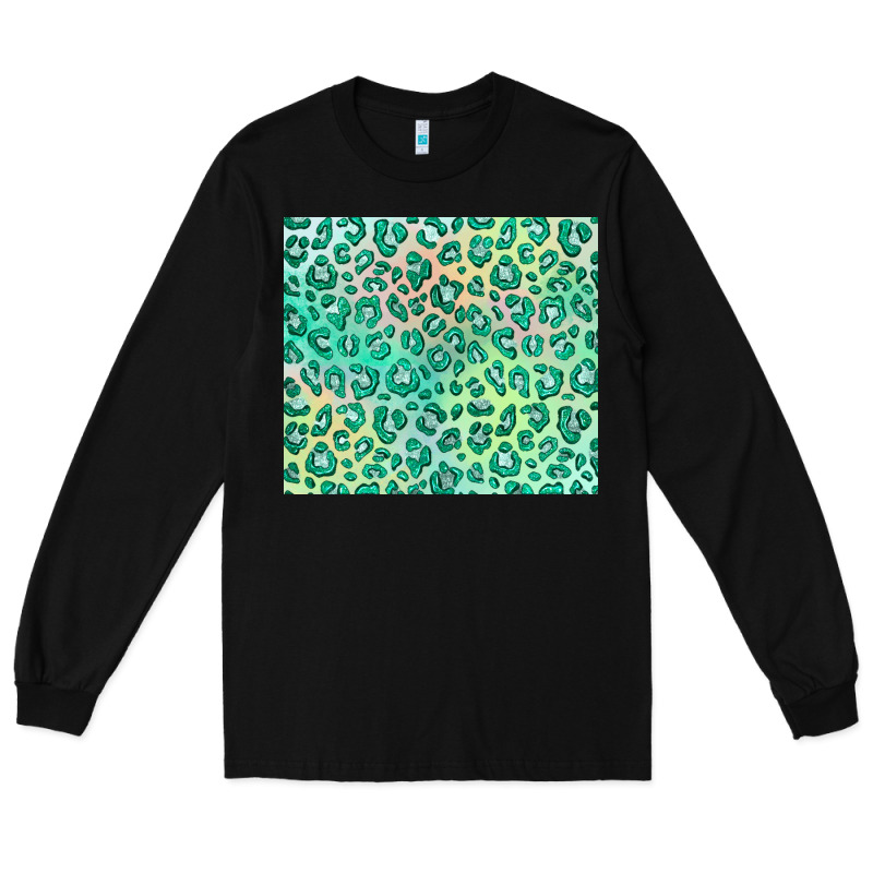 Green Leopard Glitter Long Sleeve Tee by JahusDesignShop | Teevron