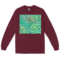 Burgundy green leopard glitter Long Sleeve Tee - JahusDesignShop