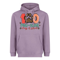 Lavender 100 pawsome days of school Heavyweight Hoodie - MaliasSmallBusiness
