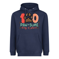 Navy 100 pawsome days of school Heavyweight Hoodie - MaliasSmallBusiness